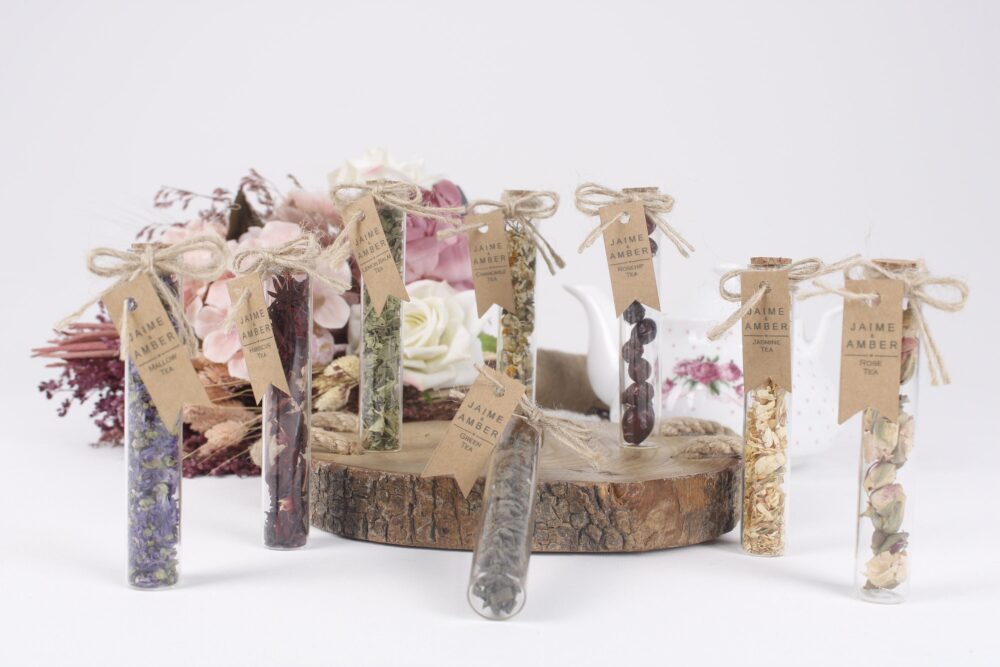 100 Pcs Wedding Tea Favors For Guests, Personalized Bulk Gift, Rustic Wedding Favor, Loose Leaf Favor, Jars, Unique, Herbal Gift