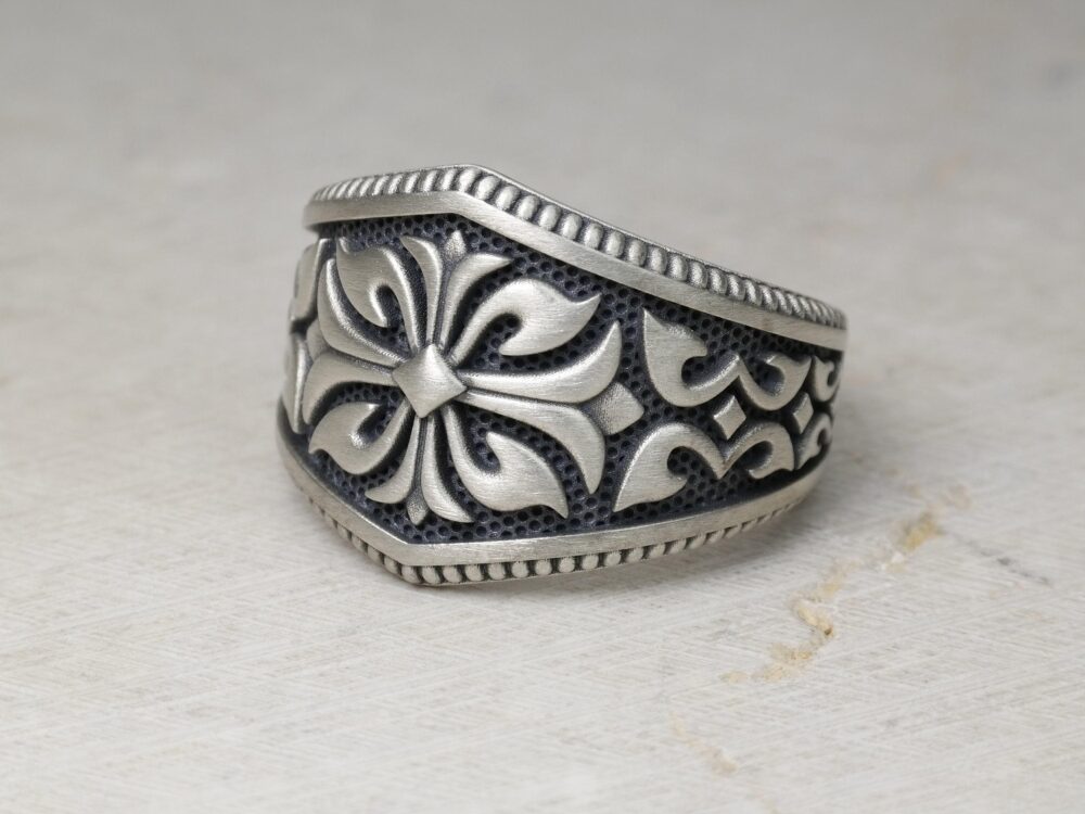 Gothic Cross Band Ring, Knight, Medieval Chevalier, Biker Men Jewelry Accessories, Real Sterling Silver 925, Bague Vintage