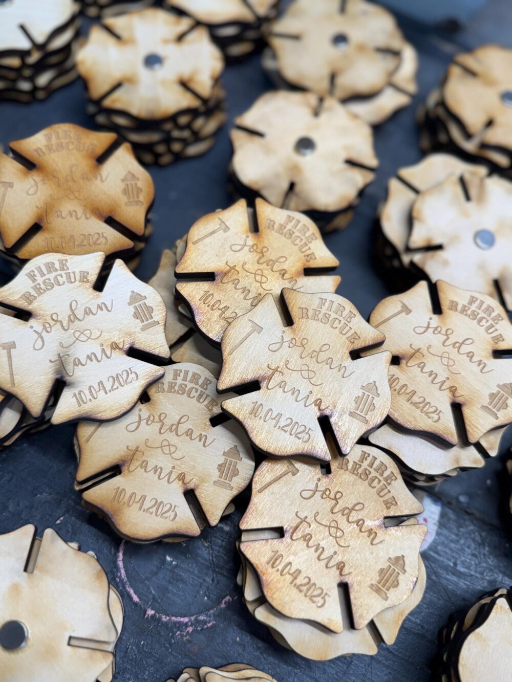 Wedding Magnets, Favors, Maltese, Firefighter Wedding, Invitation, Personalized Magnet, Bride & Groom, Save The Date Magnets