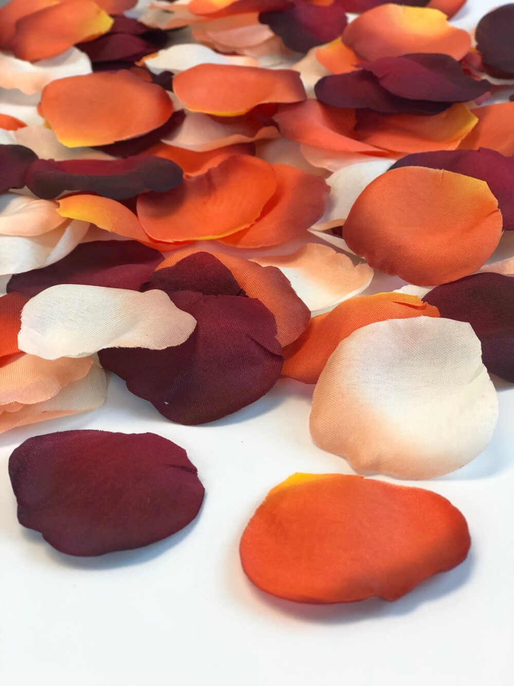 Autumn Wedding Rose Petals Burnt Orange, Burgundy & Terra Cotta
