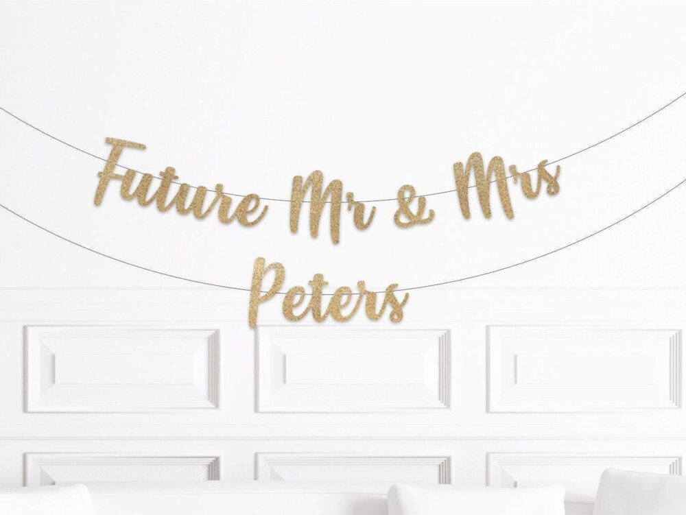 Engagement Party Decorations, Custom Future Mr & Mrs Banner, Decor, Personalized Rehearsal Dinner Sign, Engaged