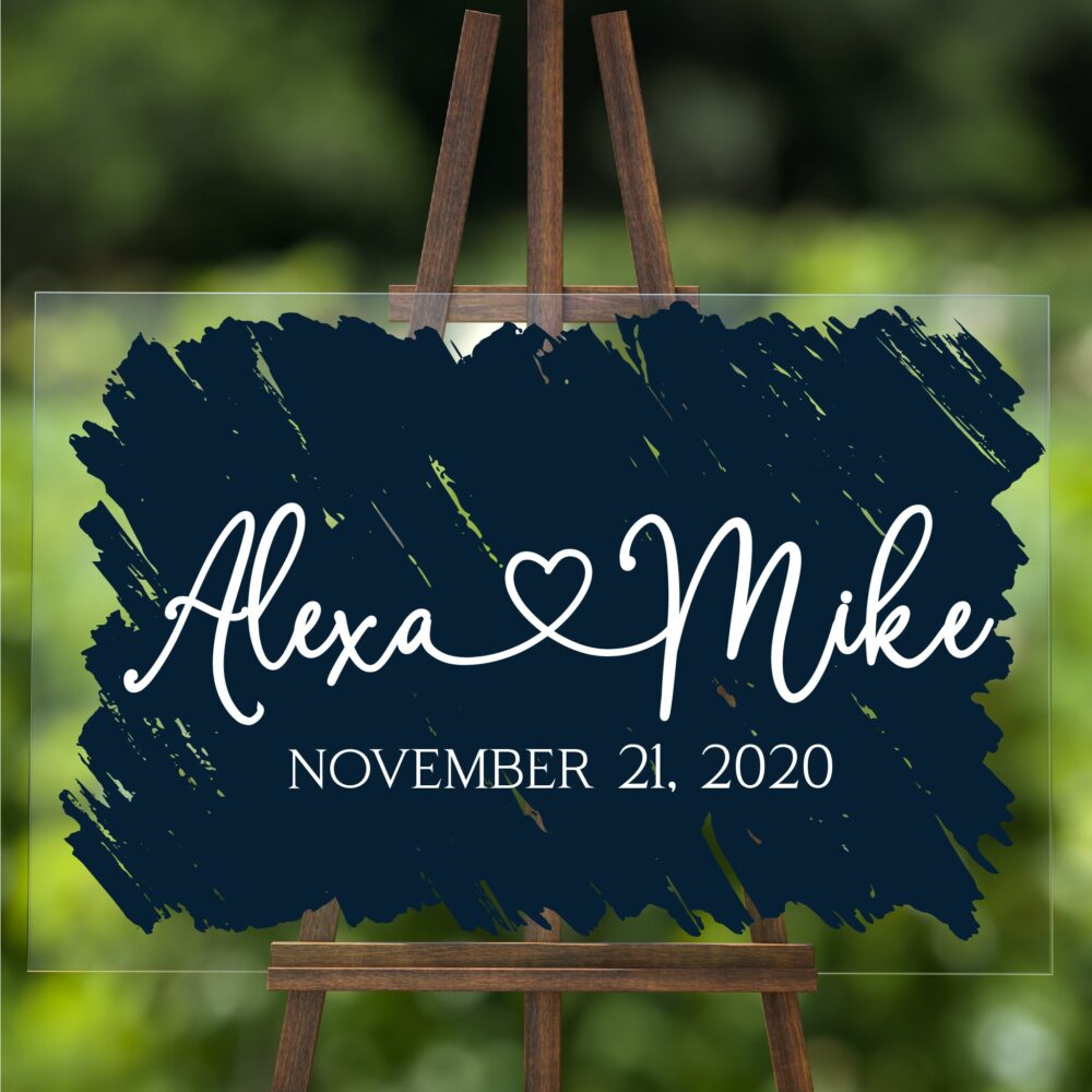 Name Sign Wedding Signage Welcome Acrylic Bridal Shower Backdrop Photo Prop Clear Personalized