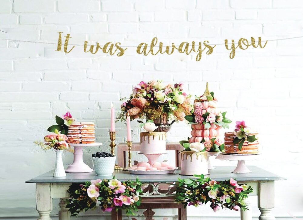 Wedding Banner Engagement Party Photo Props It Was Always You Sign Decorations Bridal Shower