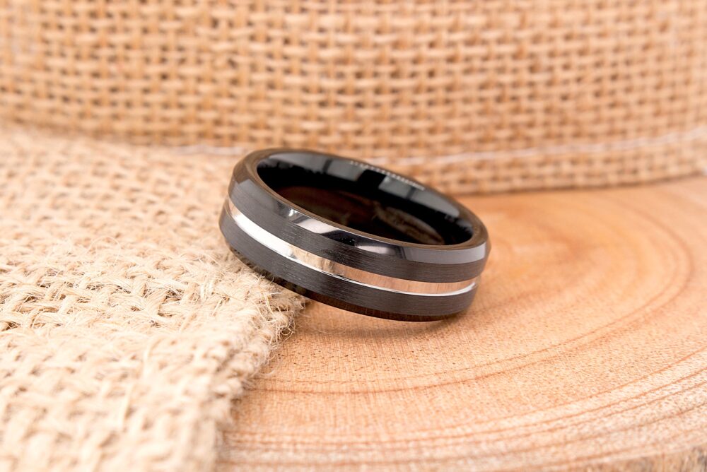 Cobalt Ring, Wedding Band, Black Mens Womens 7mm Personalized Ring