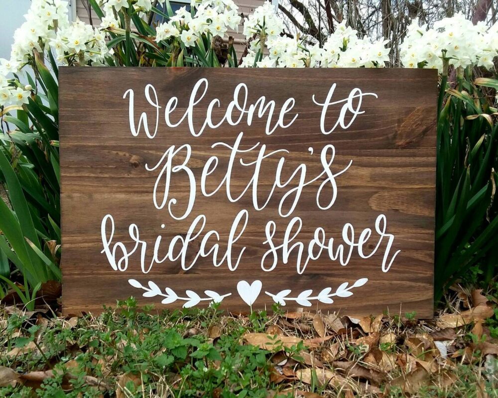 Welcome Bridal Shower Sign // Wedding Decor Rustic Wood Entrance