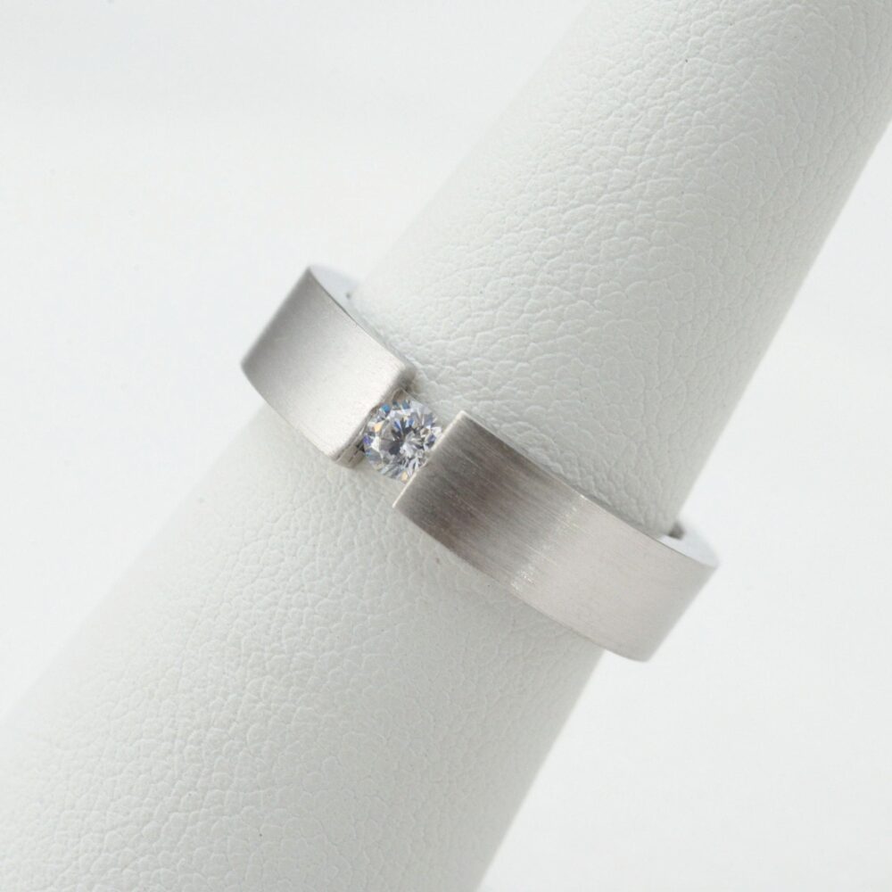 Wedding Band.hers. 925 Sterling Silver. Comfort Fit. 5mm Cz Band. USA Made. #340