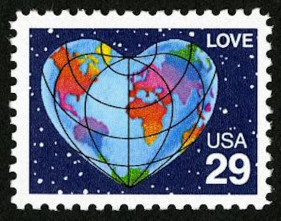 7x Love Earth Wedding Invitations Save The Date 1991 29C Blue Unused Postage Stamp Free Shipping #1 Source Best Prices On Vintage Stamps
