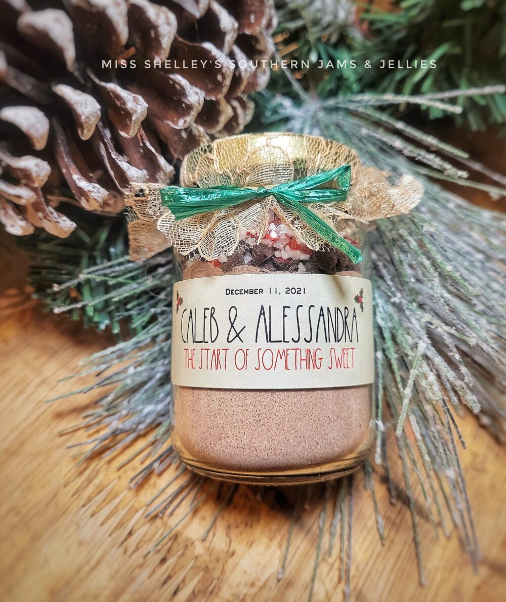 Personalized Hot Cocoa Wedding Favor Rustic Winter Flannel | 4Oz