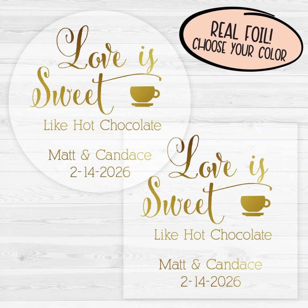 Hot Cocoa Wedding Stickers | Chocolate Favor Labels Autumn 177-Cf