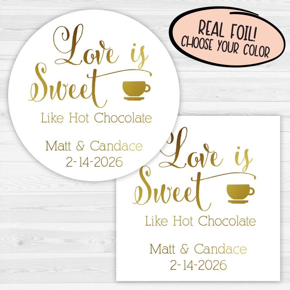 Hot Cocoa Wedding Stickers | Chocolate Favor Labels Autumn 177-F