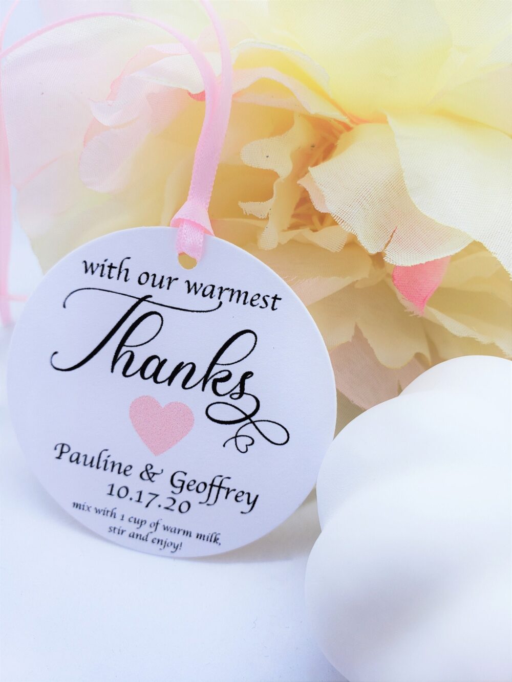 Wedding Favor Tag, Hot Cocoa With Our Warmest Thanks, Instruction Bar Favor, Chocolate Coffee Bomb