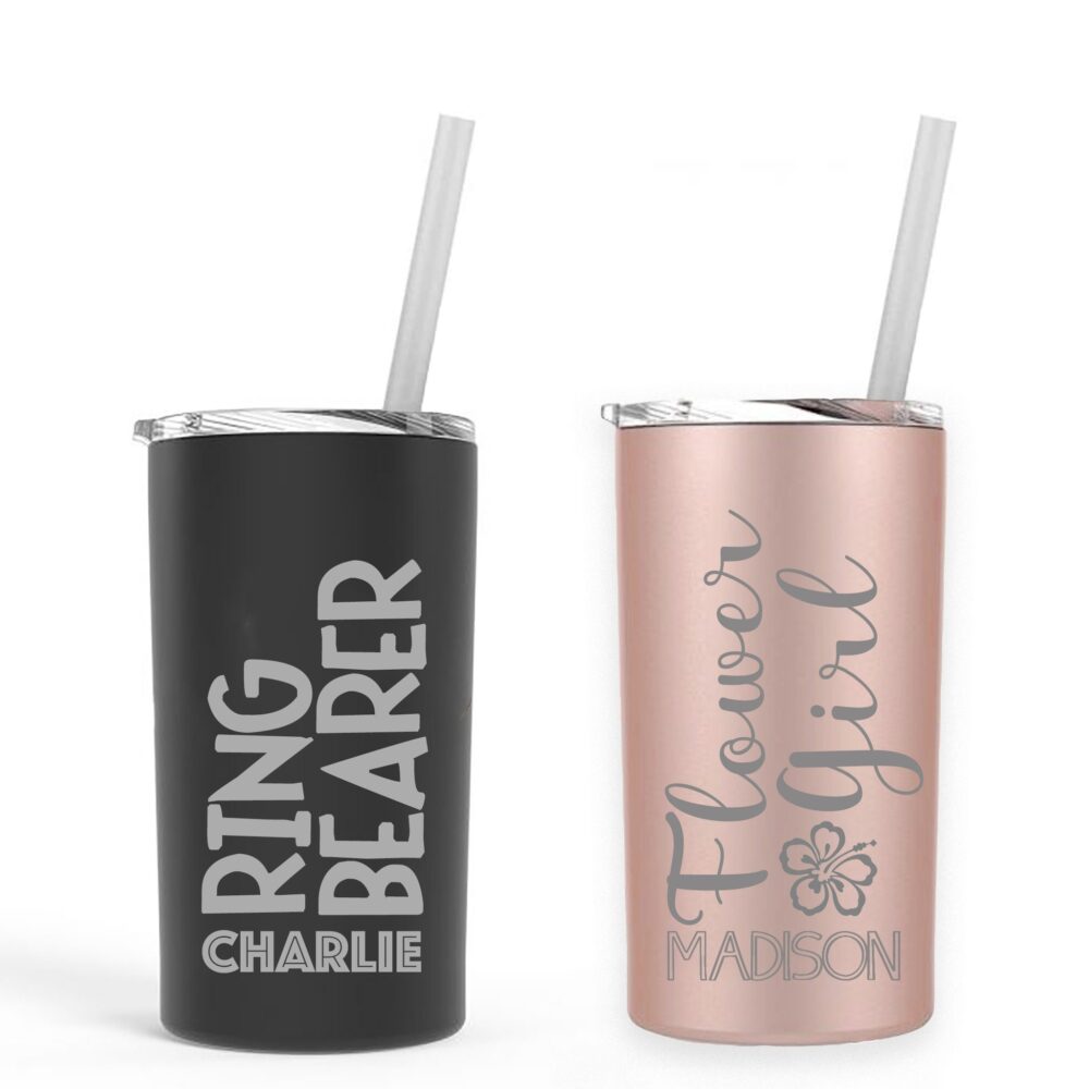 Ring Bearer Cup, Flower Girl Personalized Tumbler, Kids Wedding Gift