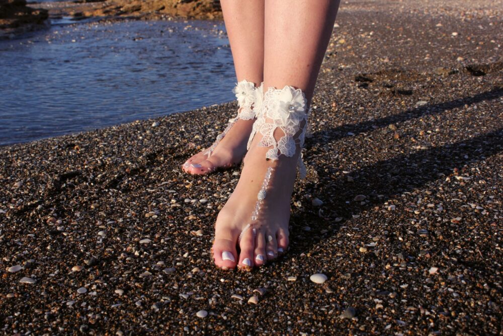 Lace Barefoot Sandals Beach Wedding Bridal Foot Jewelry