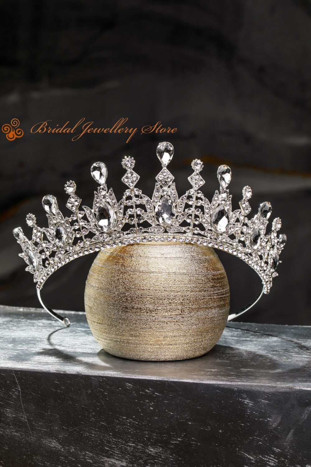 Crystal Bridal Tiara, Silver Wedding Crown, Rhinestones