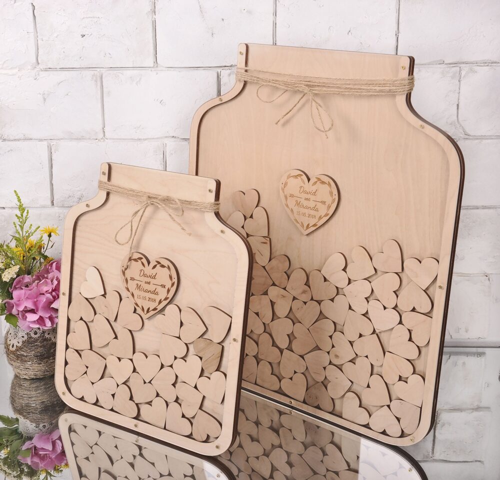 Wedding Drop Box. 3D Guest Book. Mason Jar Guest Book With