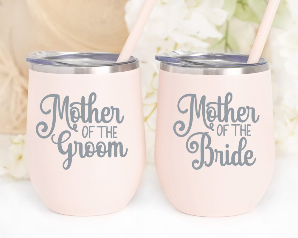Mother Of The Bride Wine Tumbler, Groom Gift, Groom Cup, Bride Stemless Wine Gift