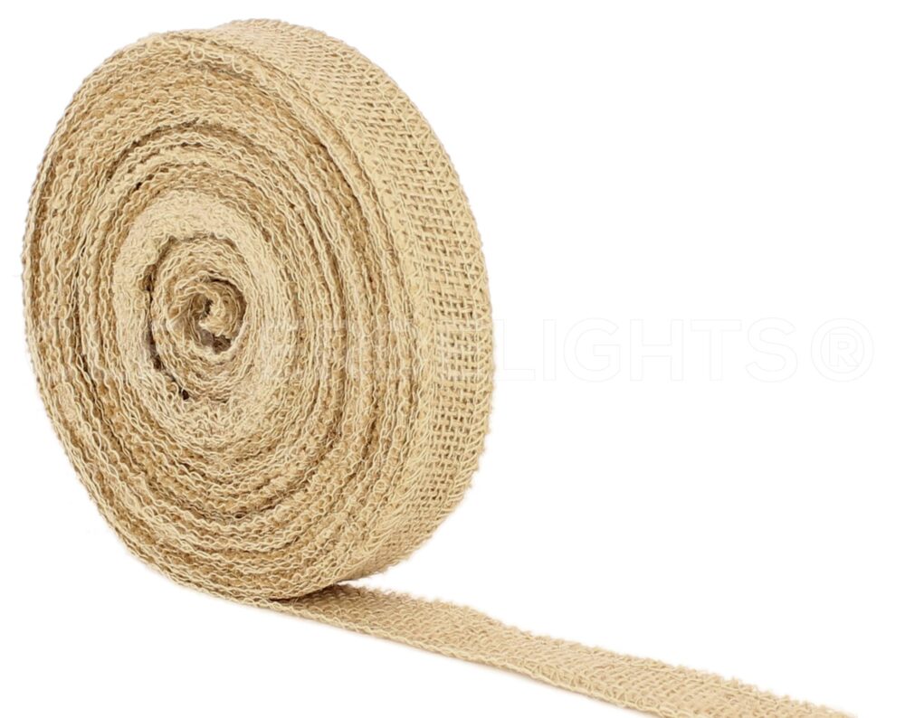 1" Natural Burlap Ribbon - 25 Yards Finished Edge Jute Fabric 1 Inch
