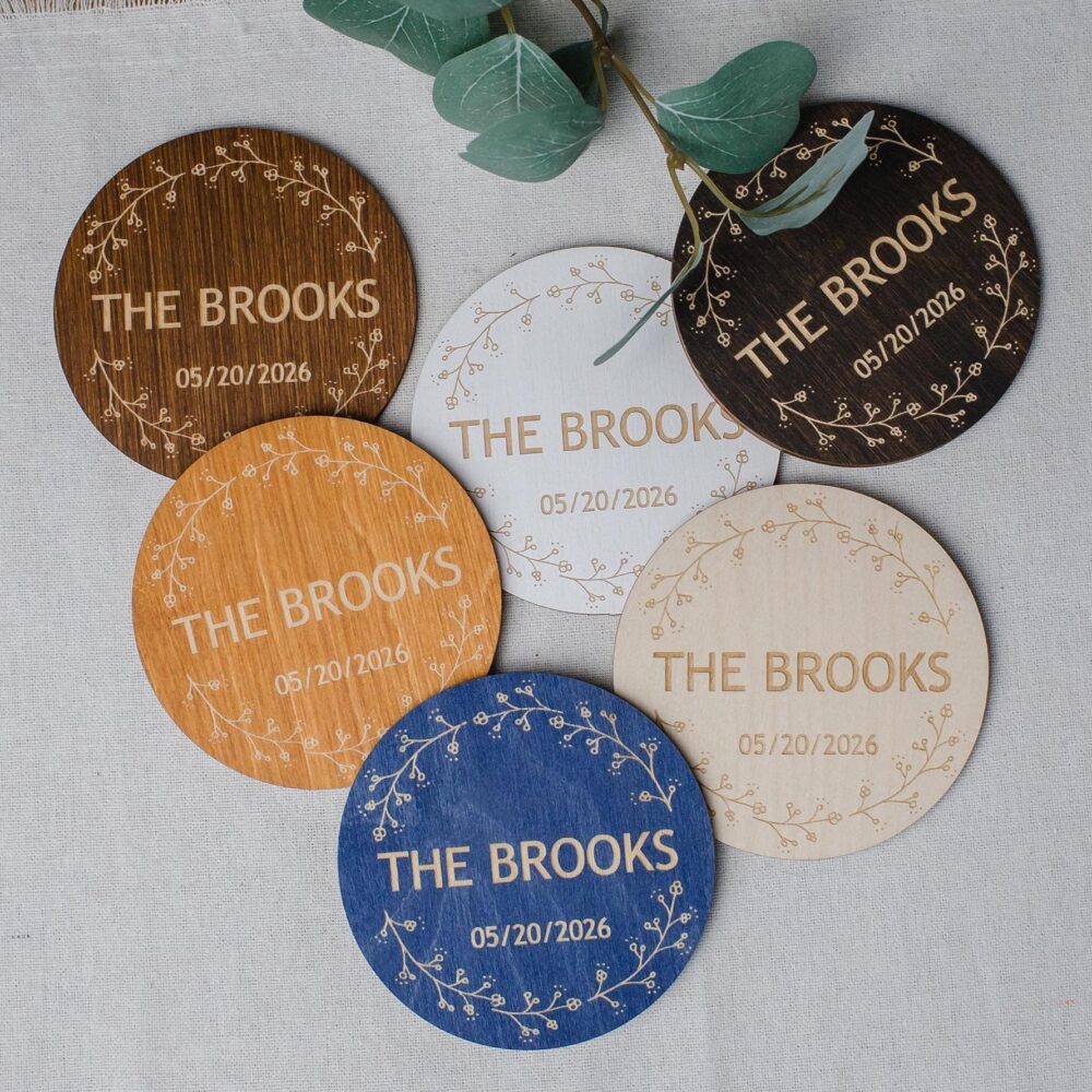 Custom Wedding Favors in Bulk, Personalized Wooden Coasters, Wedding For Guests, Rustic Place Cards Gift, Giveaways