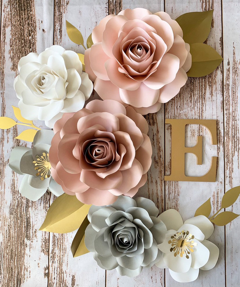 6 Pieces Paper Flowers - Wall Nursery Decor, Nursery Wall Decor |Paper Flower Backdrop | Floral