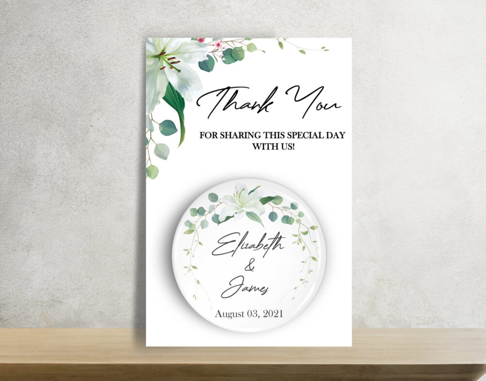 Personalized Lily Wedding Favors Bottle Opener, Bulk Gifts