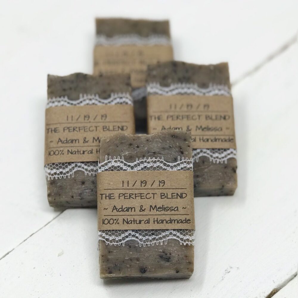 Coffee Soap Wedding Party Favors, Personalized Favors For Wedding, Rustic Favor Guest Soap, Lace