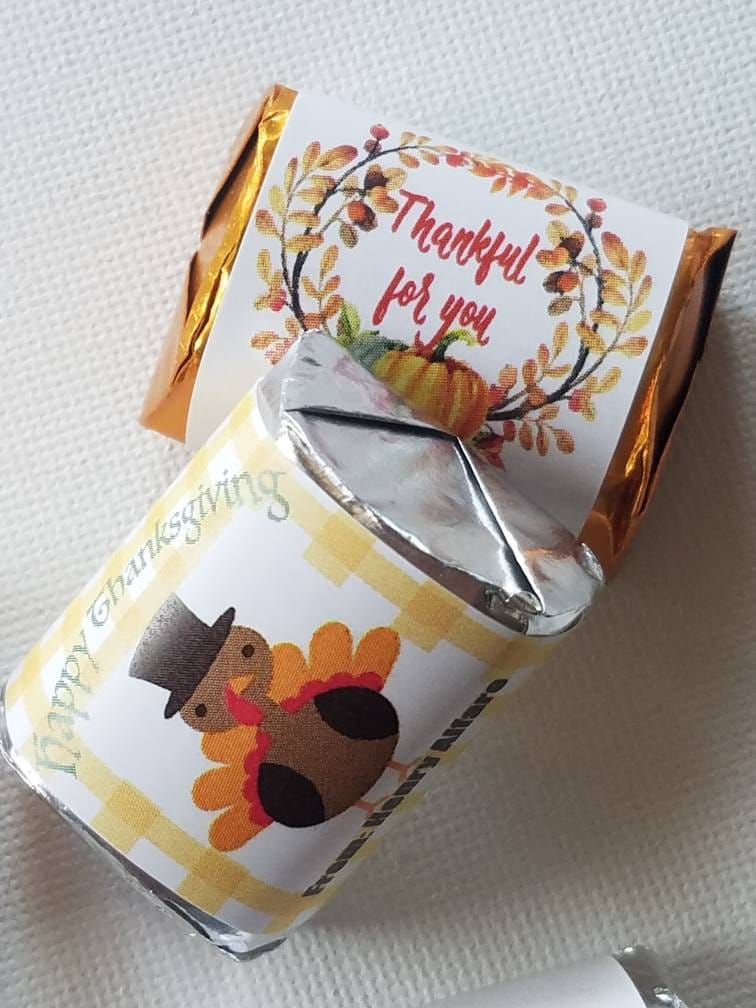 Personalized Thanksgiving Kisses Favors Fall Wedding, Friendsgiving - Set Of 25