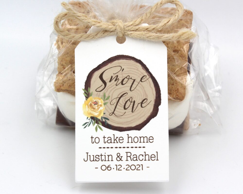Gold Rose Wedding Favors Tag | Smore Love Favor Kits Rustic Favor Kit Diy Bags/Favor W/Twine Outdoor
