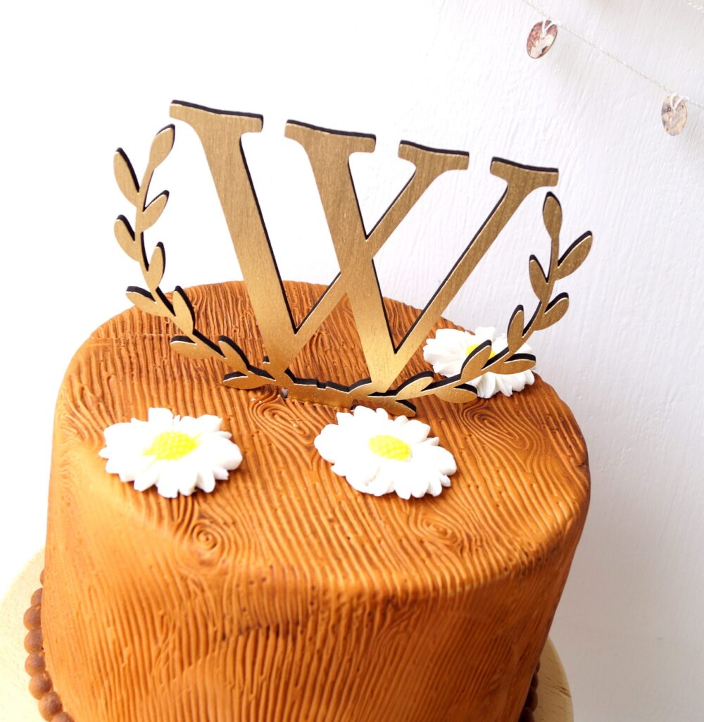 Monogram Cake Topper, Wedding Rustic Wooden Monogram Initial Letter Wood Decoration