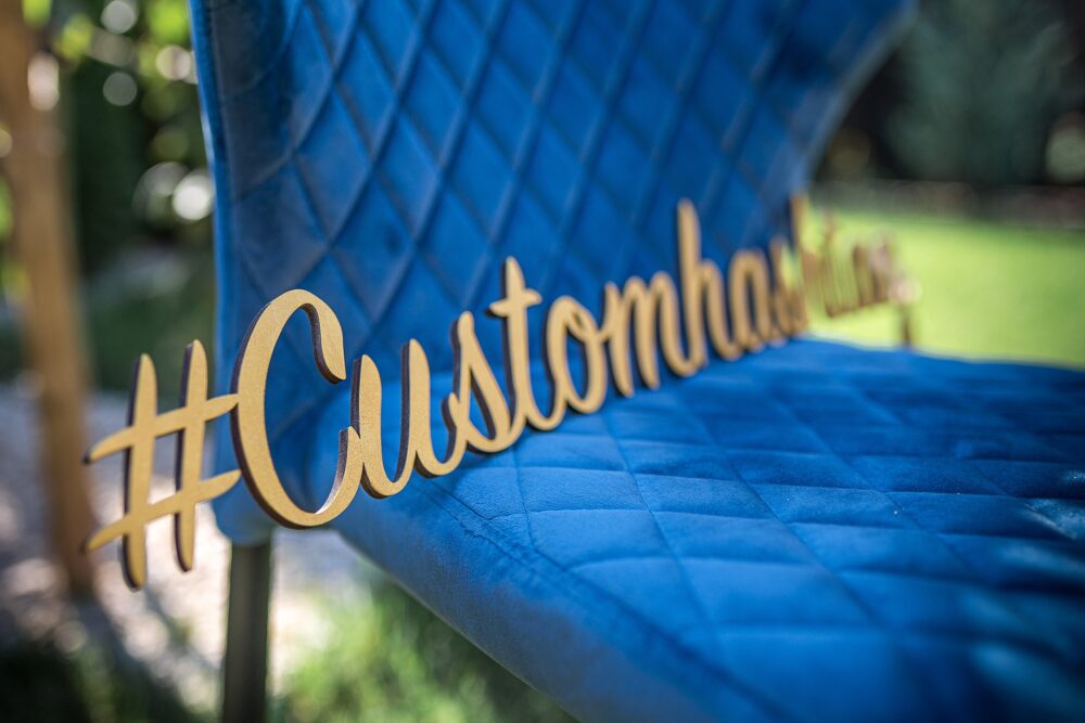 Custom Wedding Hashtag Sign Gold Party Decor, Banner