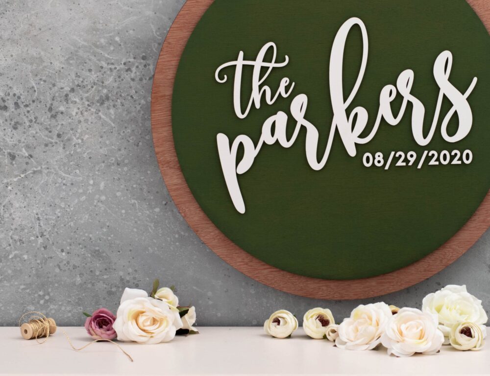 Wedding Guestbook Alternative Guest Book Last Name Wood Sign Family 3D Gift