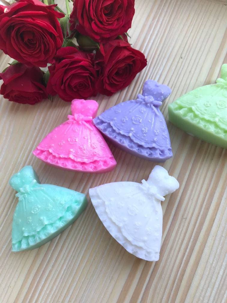Wedding Favors Dress 10 Soaps Set, Multicoloured Bride Wedding Dresses Soap, Bridal Shower Soap Gift, Guest