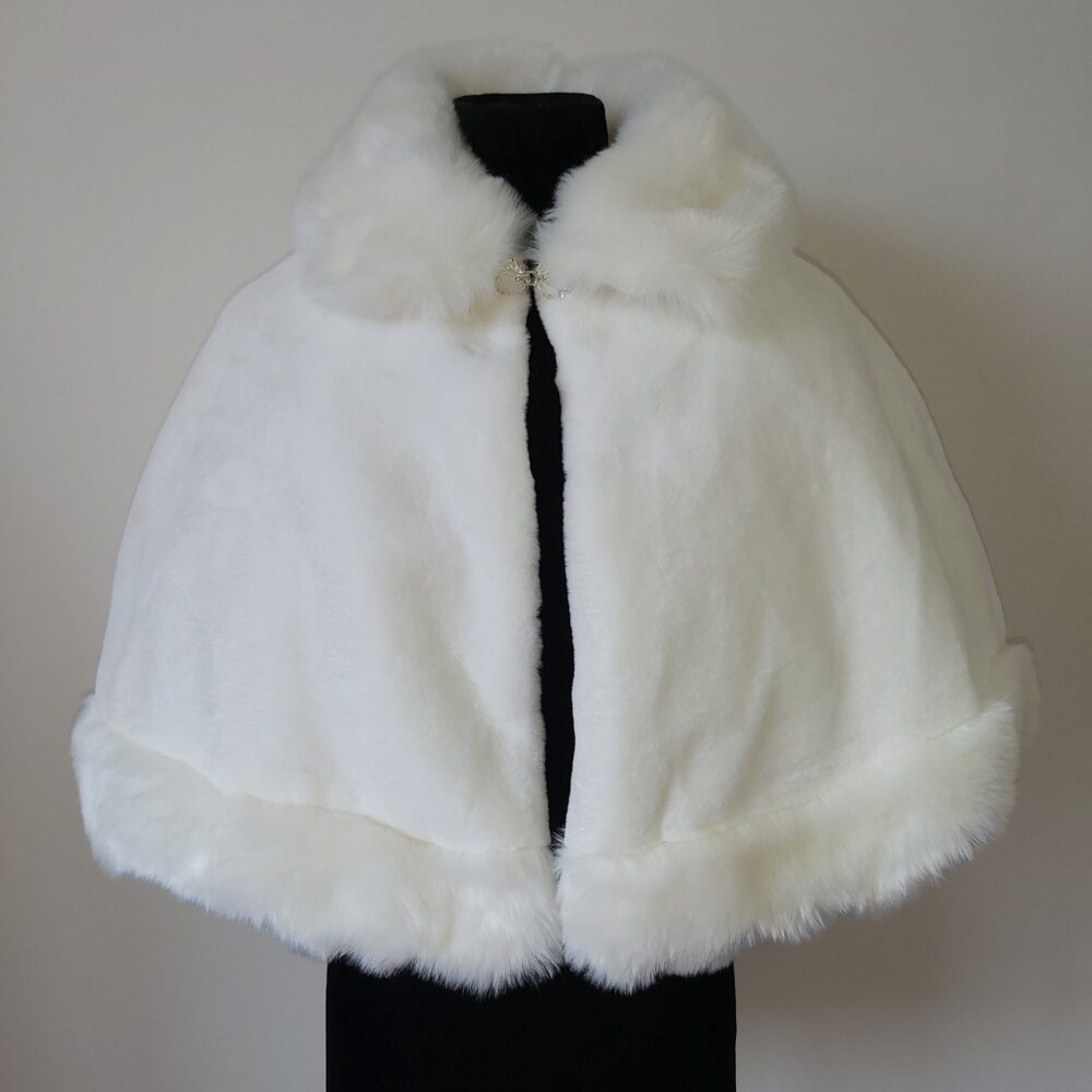 Ivory Bridal Shawl Winter Wedding Faux Fur Party Shrug Stole Dress Accessories Fake Women Jacket Wrap
