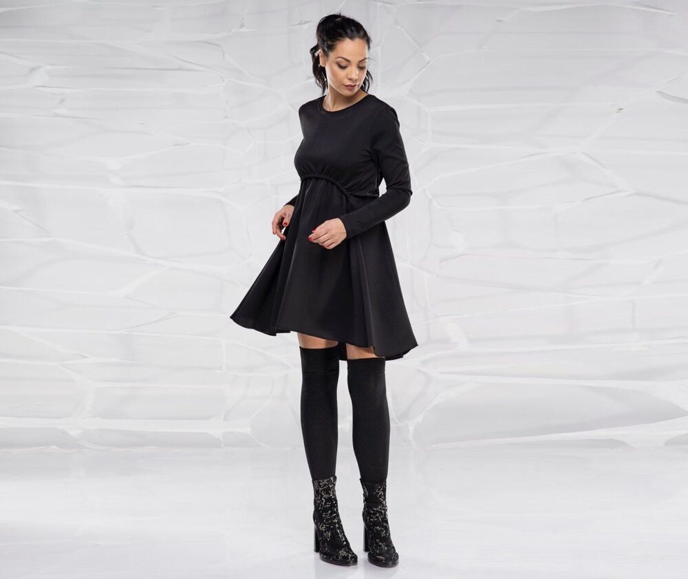 Little Black Dress, Winter Style Gifts, Christmas Party Gothic Mini Long Sleeve Plus Size, Holiday Cocktail Dress