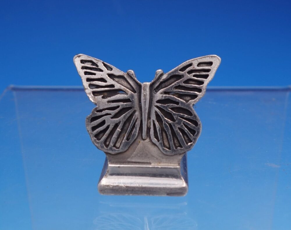 French Christofle Silverplate Set Of 6 Butterfly Place Card Holders | #4146