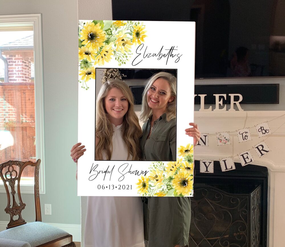 Sunflower Photo Booth Frame Bridal Shower, Wedding Selfie Prop
