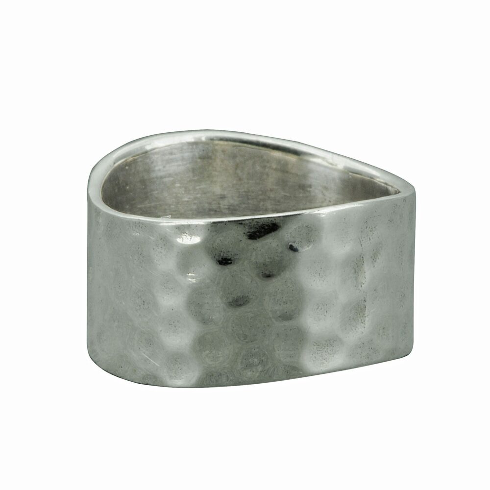 Beldiamo 7.5 G 925 Sterling Silver Wide 11mm Hammered Band Ring Men's Ring, Unisex Gift Jewelry