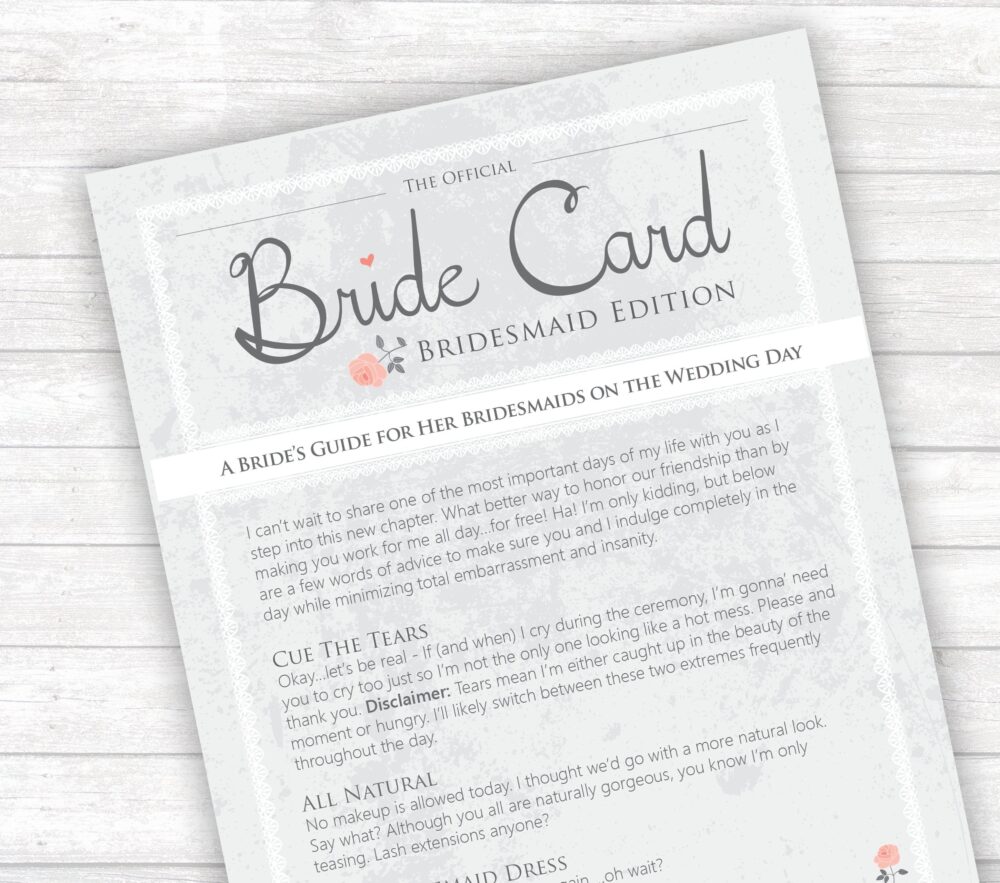 Funny Bridesmaid Cards - Proposal Gift Ask Sets