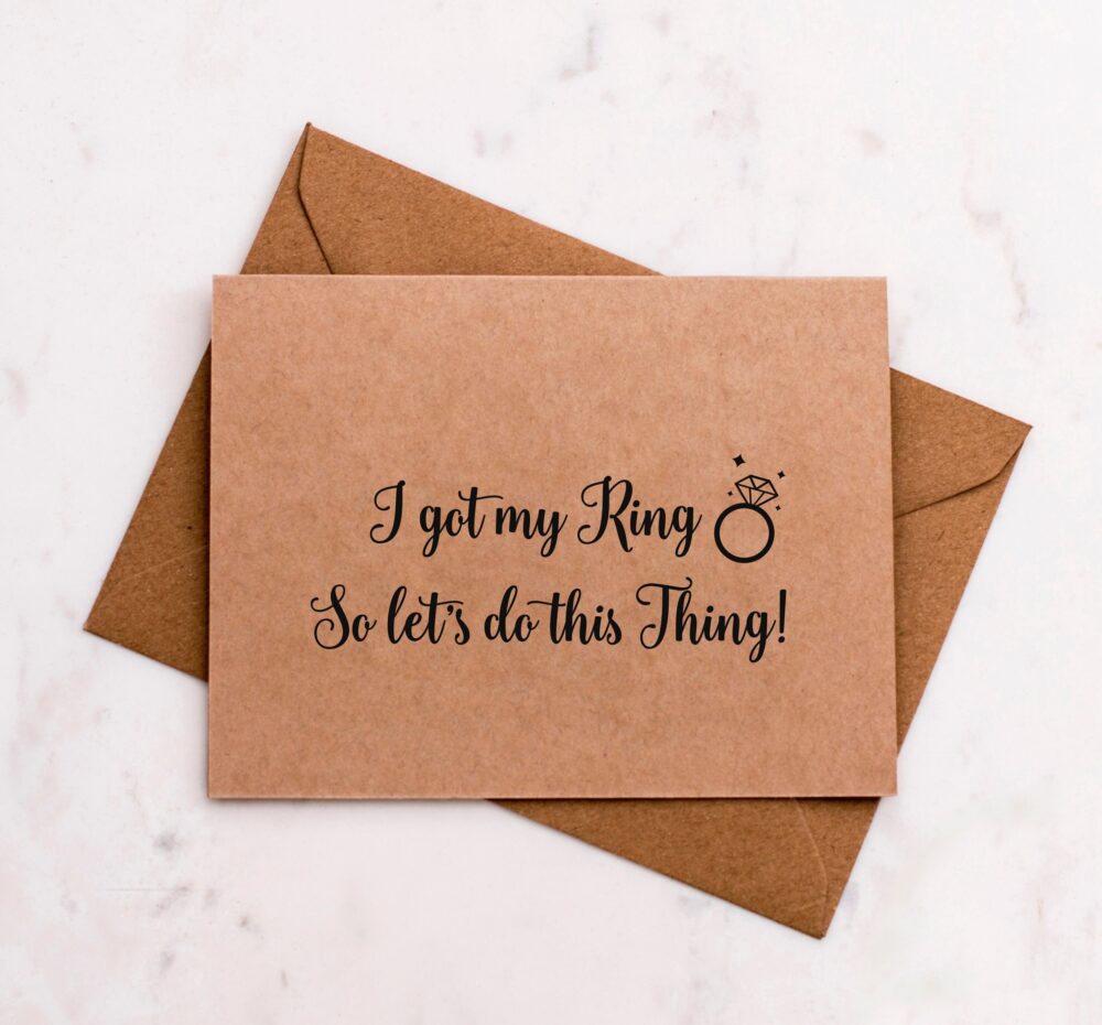 Funny Bridesmaid Proposal Card Kraft Rustic Style - I Got My Ring
