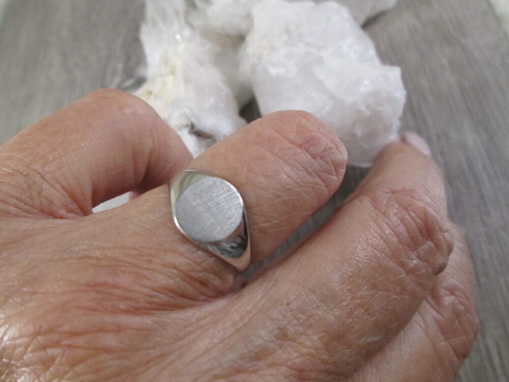 sterling Silver Signet Ring>925 Ring, Unisex, Mid Size Ring>Monogram>Initial Ring>Engravable Ring>925 Ring, Birthday