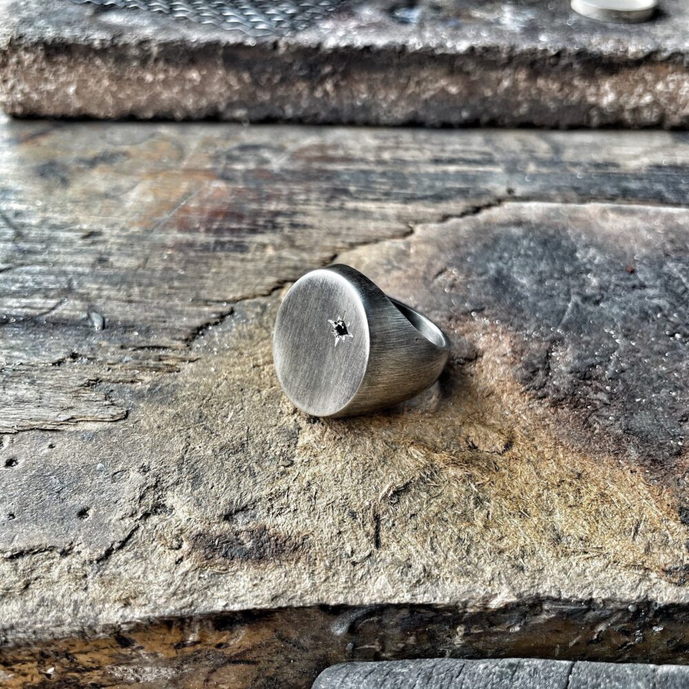 sterling Silver Mens Ring, Jewelry For Men, Unique Design Handmade Hand Engraved Men Signet Gift Him