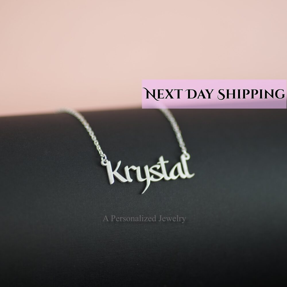 sterling Silver Signature Necklace, Dainty Name Jewelry, Birthday Gift, 18K Gold Signature, Personalized Pendant