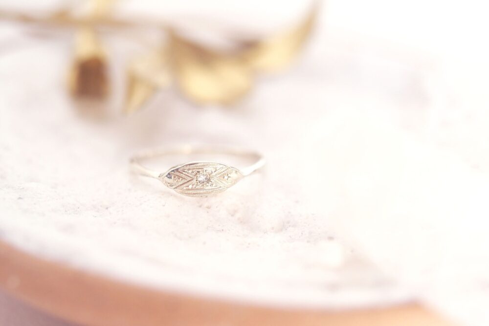 Antique Edwardian Gold Vintage Engagement Ring/Diamond Engagement Estate Diamond Filigree