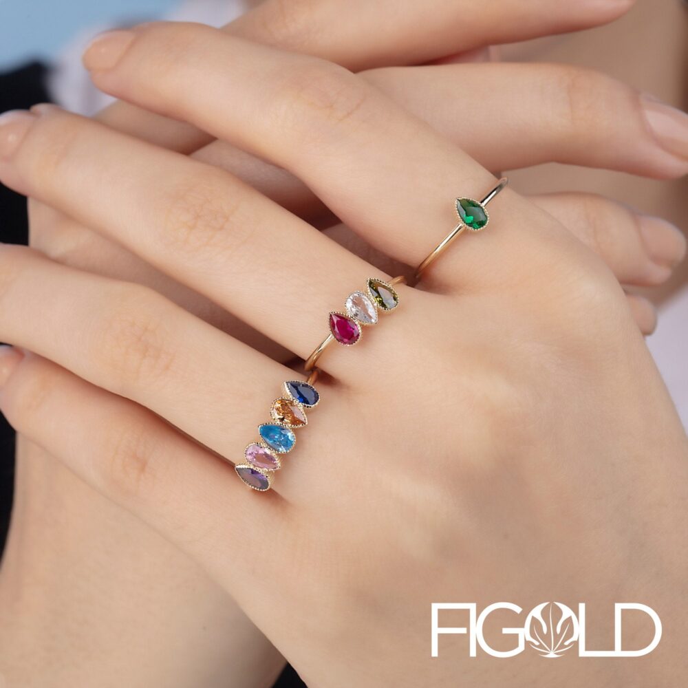 Gold Family Birthstone Ring, Personalized Custom Ring, Gift For Mom, Gift Her, Mother's Day Gifts 10K, 14K, 18K