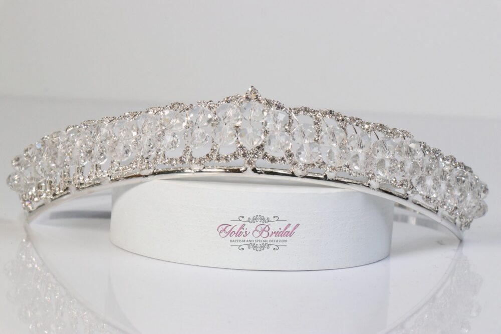 Fast Shipping Silver Sparkling Tiara, Crystal Wedding Tiara Crown, Princess Quinceañera, Sweet 16 Bridal Gift