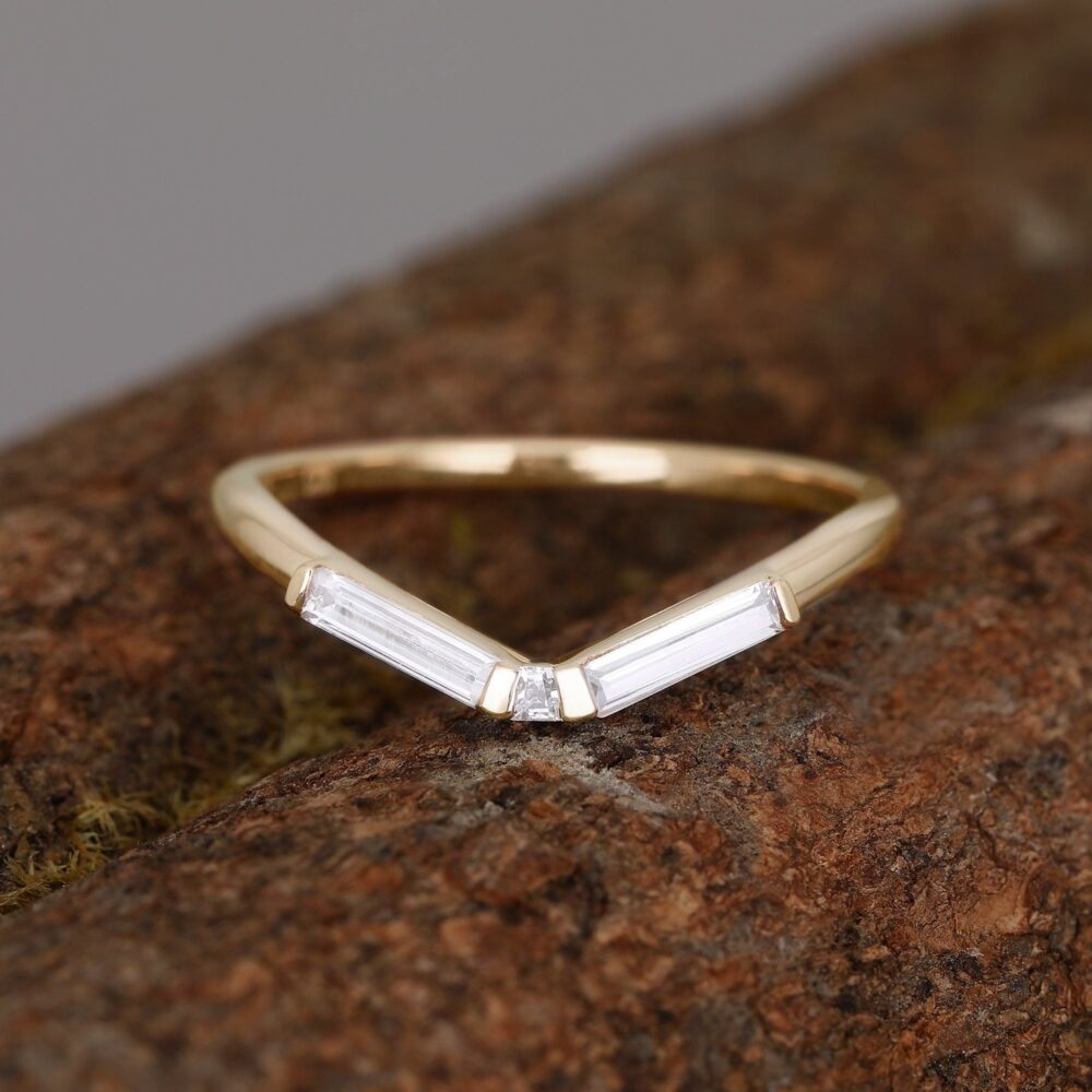 Dainty Wedding Band 925 Sterling Silver White Moissanite Handmade Stackable Ring Birthstone Unique Anniversary Gifts For Her