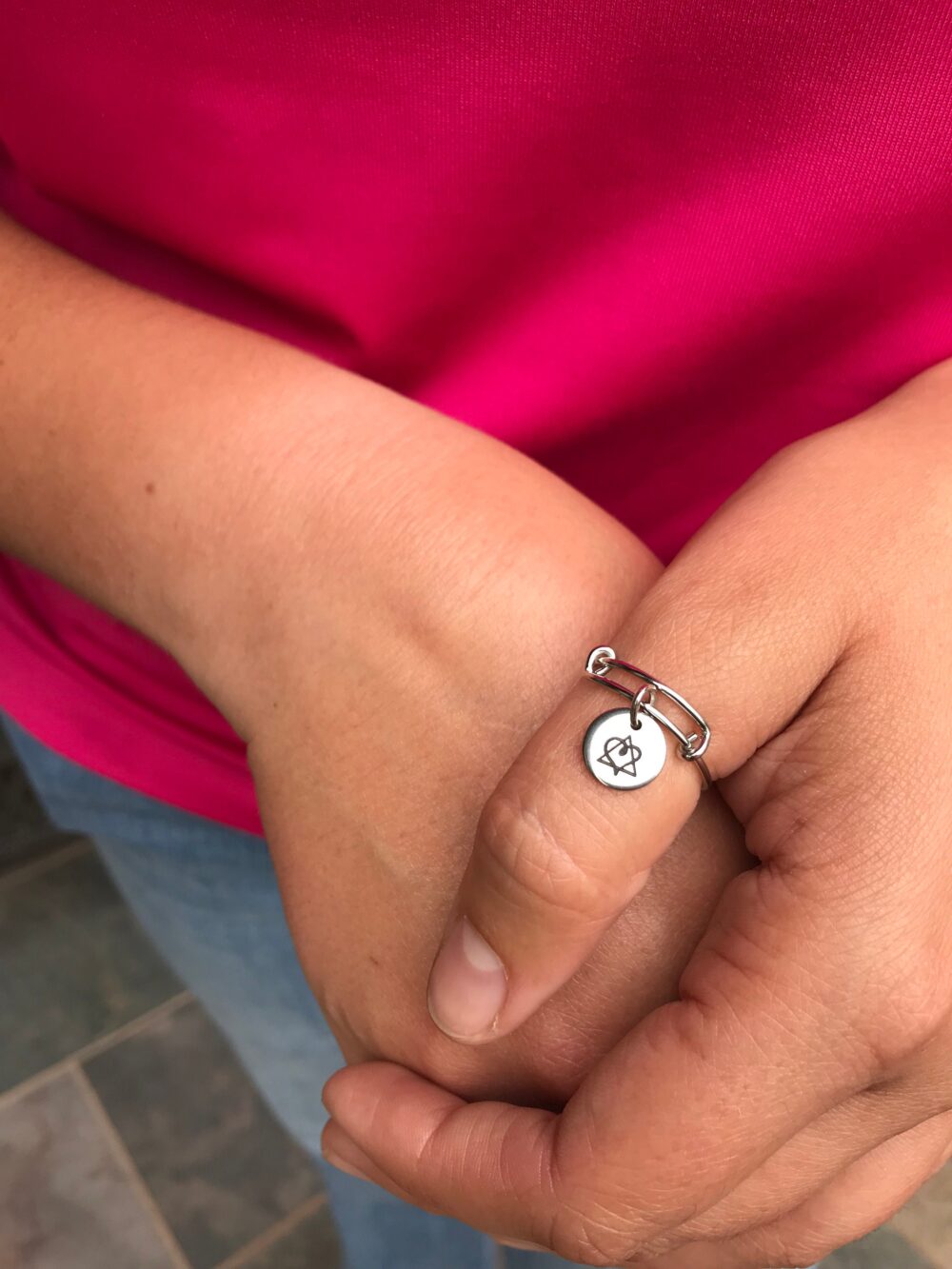 Adoption Symbol, Birthmother, Birth Mom, Mother, Baby Adoption, Thumb Ring, Silver Ring, Dainty, Jewelry, Keepsake, Gift For