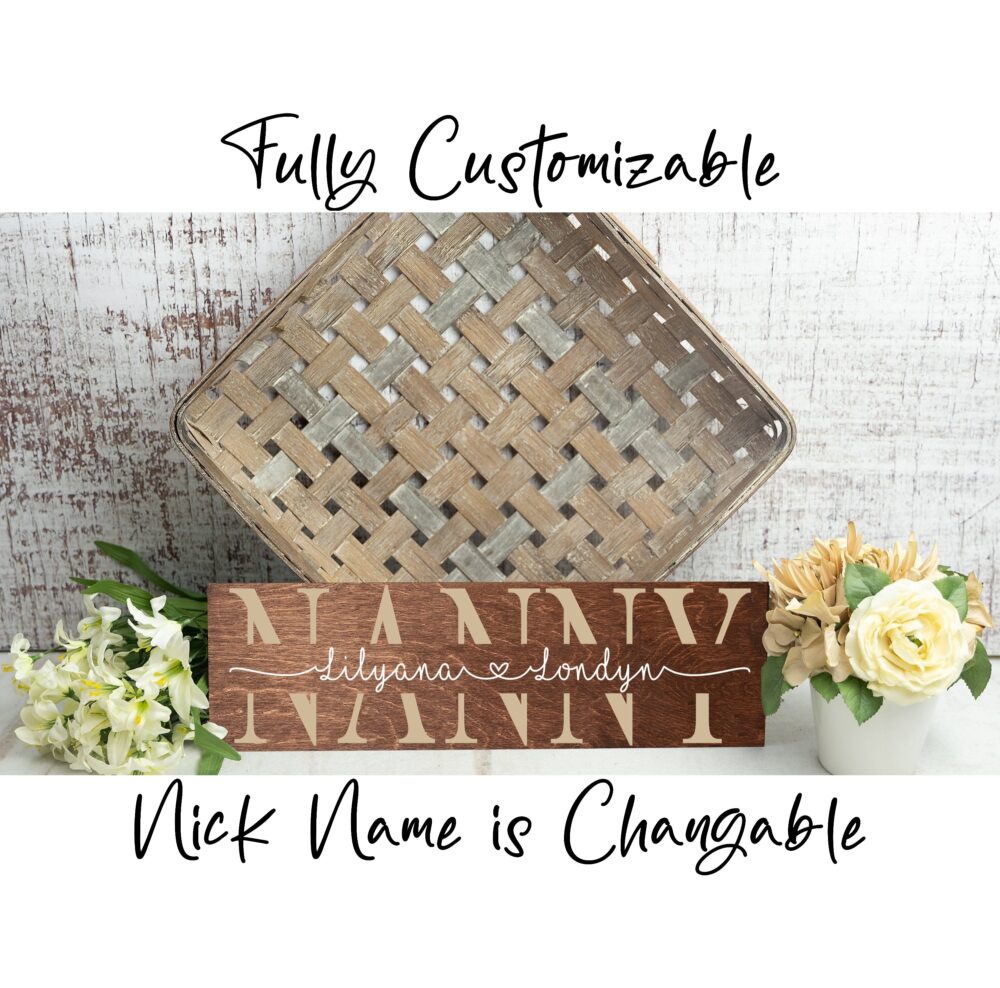 Personalized Nanny Wood Sign - Rustic Mother's Day Gift 7122