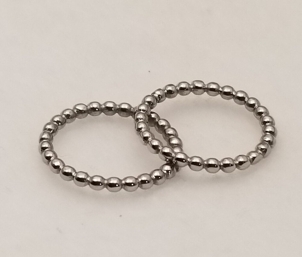 Beaded Stacking Spacer Band Ring, Stackable Wedding Engagement Rings Guards, Anniversary Ring Bands, Stainless Steel