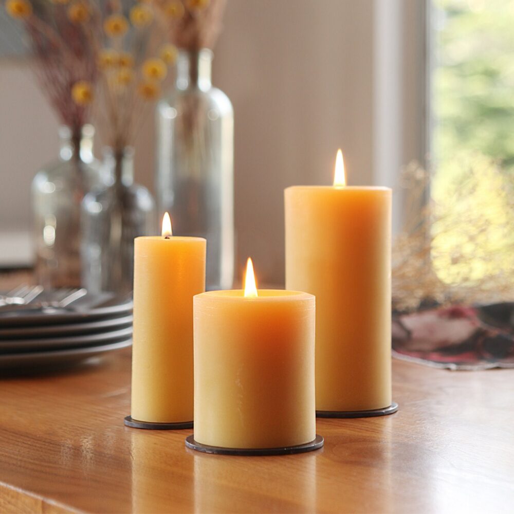 Pure Beeswax Pillars | Pillar Candles 100% Natural Handcrafted Holiday Home Decor Altar Gift
