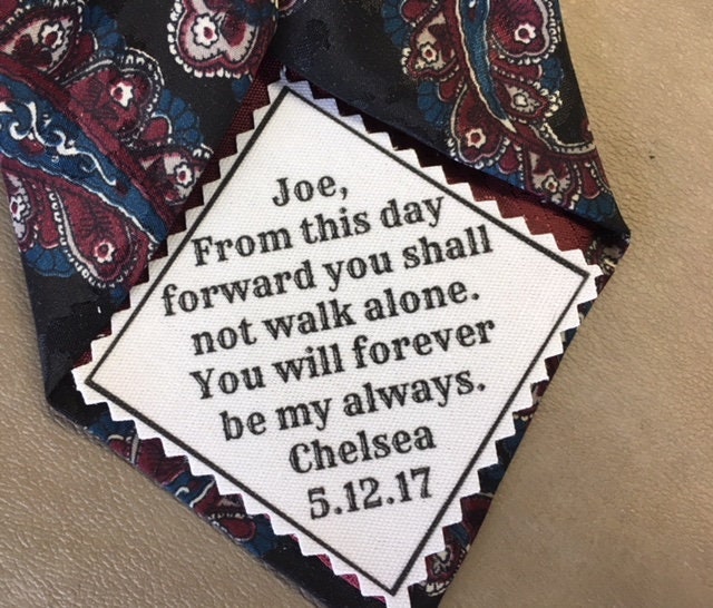 Wedding Tie Patch - Father Of Bride, Groom, Groom Tie Patch, Gifts For Him, Wedding Day, Sew On, Iron On, 2.5" Wide Patch